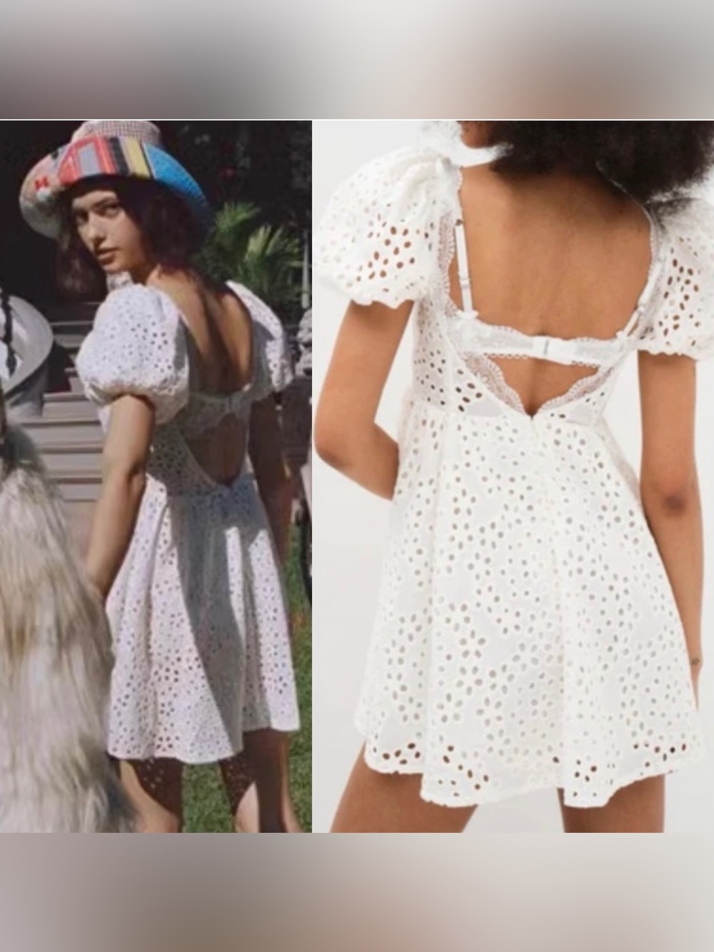 For Love & Lemons Becca Eyelet Mini Dress White Size XS - Picture 2 of 8